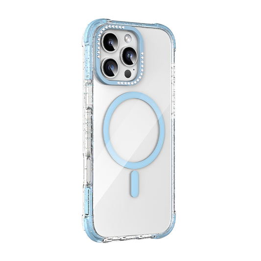 For iPhone 16 Pro Max Mutural Blink Series Glitter Edge MagSafe Magnetic Phone Case(Blue) - iPhone 16 Pro Max Cases by Mutural | Online Shopping South Africa | PMC Jewellery | Buy Now Pay Later Mobicred