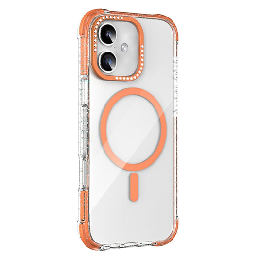 For iPhone 16 Mutural Blink Series Glitter Edge MagSafe Magnetic Phone Case(Orange) - iPhone 16 Cases by Mutural | Online Shopping South Africa | PMC Jewellery | Buy Now Pay Later Mobicred