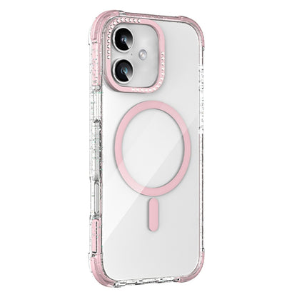 For iPhone 16 Mutural Blink Series Glitter Edge MagSafe Magnetic Phone Case(Pink) - iPhone 16 Cases by Mutural | Online Shopping South Africa | PMC Jewellery | Buy Now Pay Later Mobicred