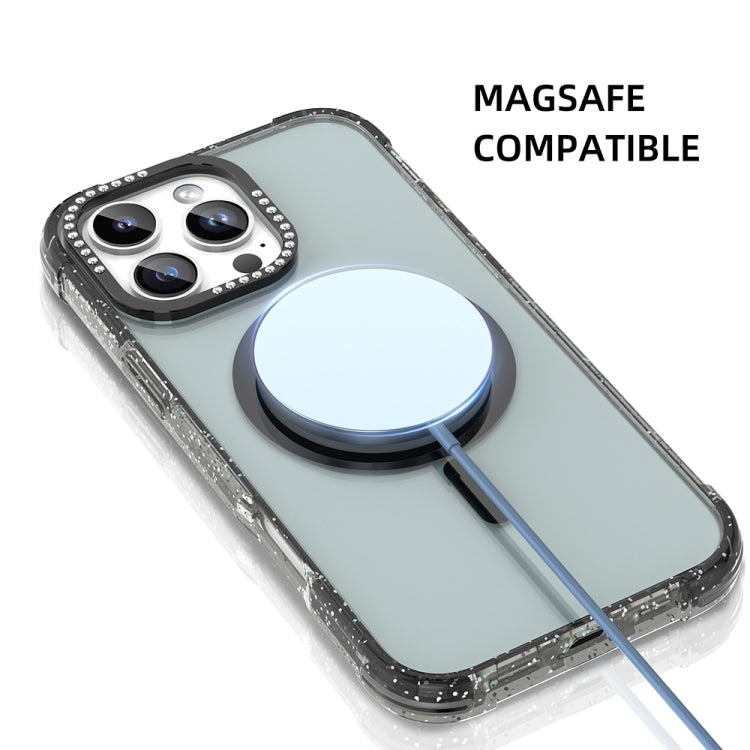 For iPhone 16 Mutural Blink Series Glitter Edge MagSafe Magnetic Phone Case(Blue) - iPhone 16 Cases by Mutural | Online Shopping South Africa | PMC Jewellery | Buy Now Pay Later Mobicred