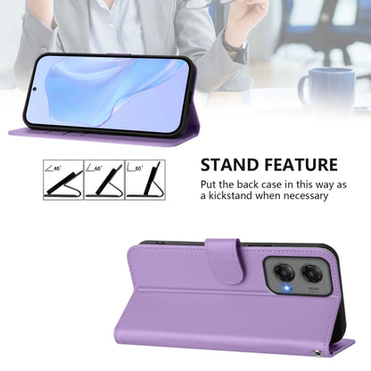 For Motorola Moto G Stylus 5G 2024 Skin Feel Solid Color Leather Phone Case with Lanyard(Lavender Purple) - Motorola Cases by PMC Jewellery | Online Shopping South Africa | PMC Jewellery | Buy Now Pay Later Mobicred