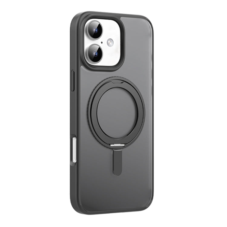 For iPhone 16 Mutural Armor Series MagSafe Magnetic Holder Phone Case(Black) - iPhone 16 Cases by Mutural | Online Shopping South Africa | PMC Jewellery | Buy Now Pay Later Mobicred