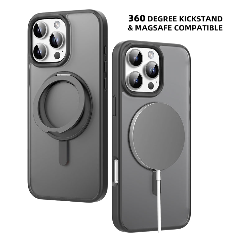 For iPhone 16 Pro Max Mutural Armor Series MagSafe Magnetic Holder Phone Case(Black) - iPhone 16 Pro Max Cases by Mutural | Online Shopping South Africa | PMC Jewellery | Buy Now Pay Later Mobicred