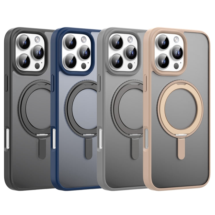 For iPhone 16 Mutural Armor Series MagSafe Magnetic Holder Phone Case(Blue) - iPhone 16 Cases by Mutural | Online Shopping South Africa | PMC Jewellery | Buy Now Pay Later Mobicred