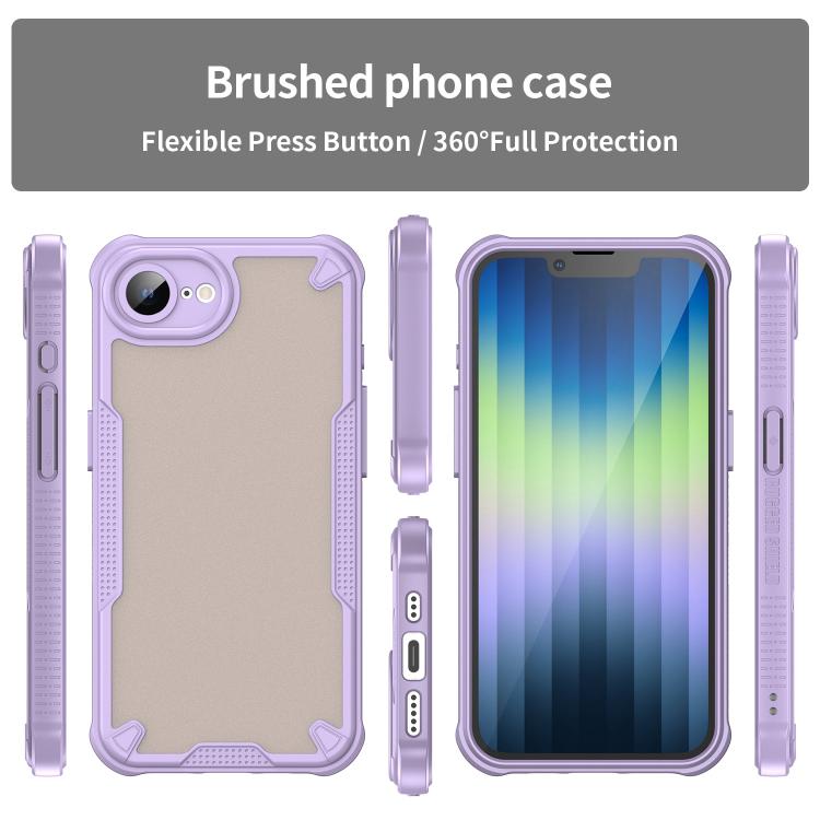 For iPhone 16e Armor Glaze PC Hybrid TPU Phone Case(Purple) - iPhone 16e Cases by PMC TechLife | Online Shopping South Africa | PMC TechLife | Buy Now Pay Later Mobicred