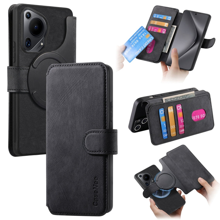 For Huawei Pura 70 Ultra CaseNeo MagSafe RFID Anti-theft Retro Leather Phone Case(Black) - Huawei Cases by CaseNeo | Online Shopping South Africa | PMC Jewellery | Buy Now Pay Later Mobicred