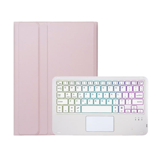 For Honor Pad X8a / X9 2024 AH25-AS Ultra-thin Detachable Backlight Bluetooth Keyboard Leather Tablet Case with Touchpad(Pink White) - Huawei Keyboard by PMC Jewellery | Online Shopping South Africa | PMC Jewellery | Buy Now Pay Later Mobicred