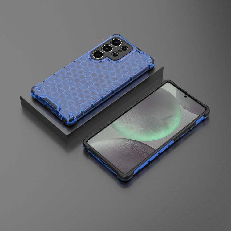 For Samsung Galaxy S25 Ultra 5G Honeycomb Shockproof Phone Case(Blue) - free shipping - PMC Jewellery - Order now!