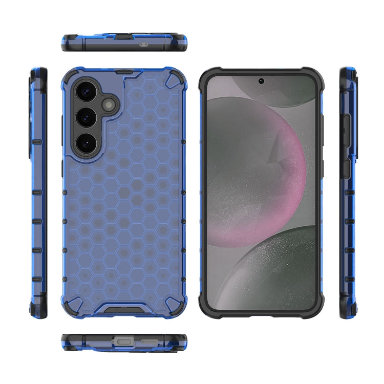 For Samsung Galaxy S25 5G Honeycomb Shockproof Phone Case(Blue) - Galaxy S25 5G Cases by PMC Jewellery | Online Shopping South Africa | PMC Jewellery | Buy Now Pay Later Mobicred