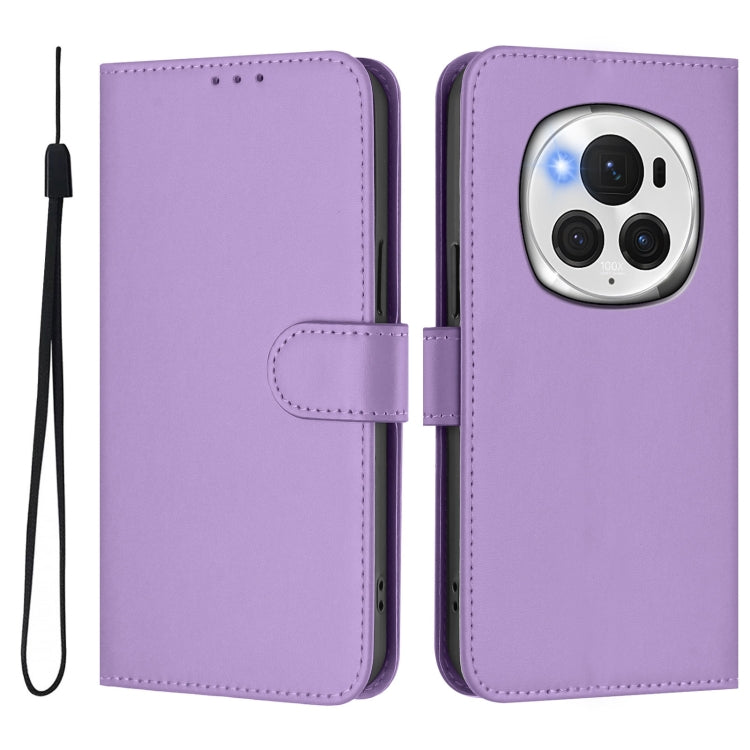 For Honor Magic6 Pro Skin Feel Solid Color Leather Phone Case with Lanyard(Lavender Purple) - Honor Cases by PMC Jewellery | Online Shopping South Africa | PMC Jewellery | Buy Now Pay Later Mobicred