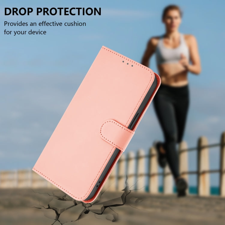 For Samsung Galaxy S25+ 5G Skin Feel Solid Color Leather Phone Case with Lanyard(Pink) - Galaxy S25+ 5G Cases by PMC Jewellery | Online Shopping South Africa | PMC Jewellery | Buy Now Pay Later Mobicred