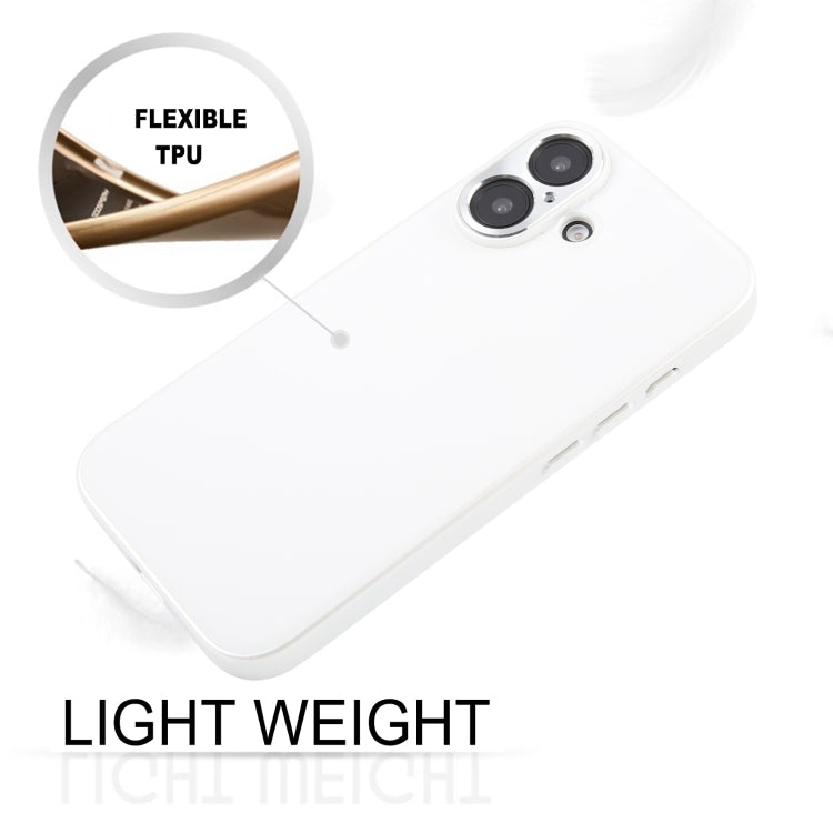 For iPhone 16 Plus GEBEI Plain Leather TPU Hybrid PU Phone Case(White) - iPhone 16 Plus Cases by GEBEI | Online Shopping South Africa | PMC Jewellery | Buy Now Pay Later Mobicred