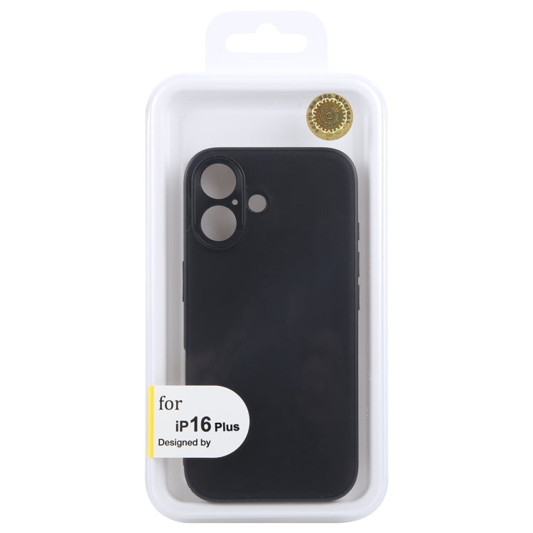 For iPhone 16 Plus GEBEI Plain Leather TPU Hybrid PU Phone Case(Black) - iPhone 16 Plus Cases by GEBEI | Online Shopping South Africa | PMC Jewellery | Buy Now Pay Later Mobicred