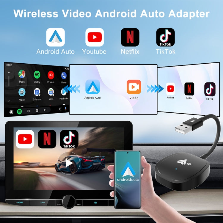 USB Interface Wired to Wireless CarPlay Auto Adapter for Android, Specification:Square(Silver) - Bluetooth Adapters by PMC Jewellery | Online Shopping South Africa | PMC Jewellery | Buy Now Pay Later Mobicred