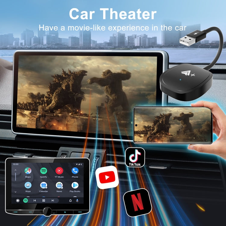 USB Interface Wired to Wireless CarPlay Auto Adapter for Android, Specification:Square(Carbon Fiber) - Bluetooth Adapters by PMC Jewellery | Online Shopping South Africa | PMC Jewellery | Buy Now Pay Later Mobicred