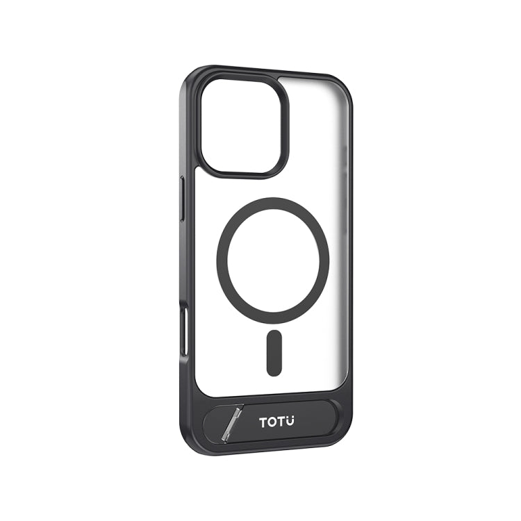 For iPhone 16 Pro TOTU PC-25 Skin Feel MagSafe Magnetic Stand Phone Case(Black) - iPhone 16 Pro Cases by TOTUDESIGN | Online Shopping South Africa | PMC Jewellery | Buy Now Pay Later Mobicred