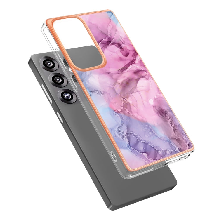 For Samsung Galaxy S25 Ultra 5G Electroplating Marble Dual-side IMD Phone Case(Pink 013) - Galaxy S25 Ultra 5G Cases by PMC Jewellery | Online Shopping South Africa | PMC Jewellery | Buy Now Pay Later Mobicred