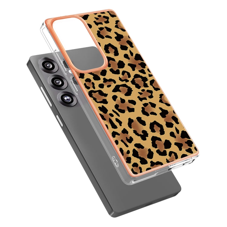 For Samsung Galaxy S25 Ultra 5G Electroplating Marble Dual-side IMD Phone Case(Leopard Print) - Galaxy S25 Ultra 5G Cases by PMC Jewellery | Online Shopping South Africa | PMC Jewellery | Buy Now Pay Later Mobicred