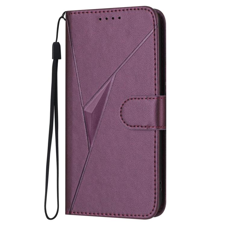 For iPhone 17 Triangle Pattern Buckle Clasp Leather Phone Case(Dark Purple) - free shipping - PMc TechLife - Order now!