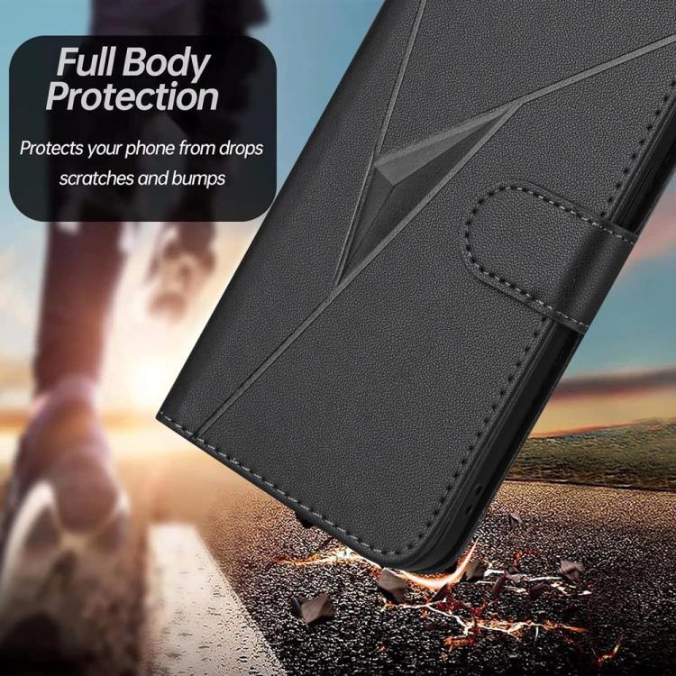 For iPhone 17 Triangle Pattern Buckle Clasp Leather Phone Case(Black) - free shipping - PMc TechLife - Order now!