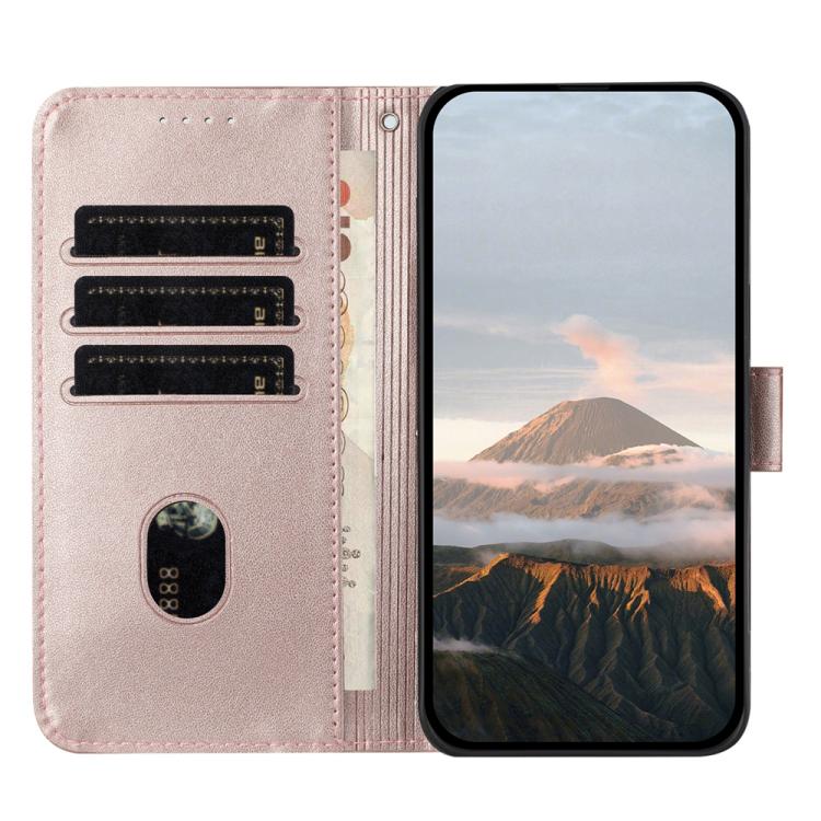 For iPhone 17 Air Triangle Pattern Buckle Clasp Leather Phone Case(Rose Gold) - free shipping - PMc TechLife - Order now!