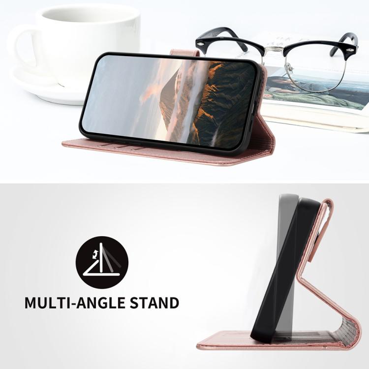 For iPhone 17 Air Triangle Pattern Buckle Clasp Leather Phone Case(Rose Gold) - free shipping - PMc TechLife - Order now!