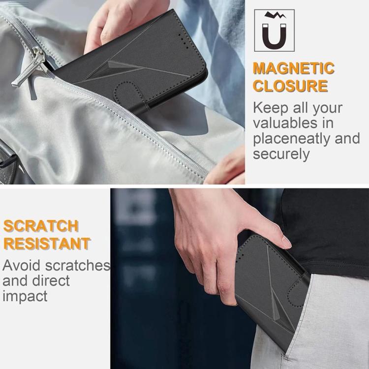 For iPhone 17 Pro Triangle Pattern Buckle Clasp Leather Phone Case(Black) - free shipping - PMc TechLife - Order now!