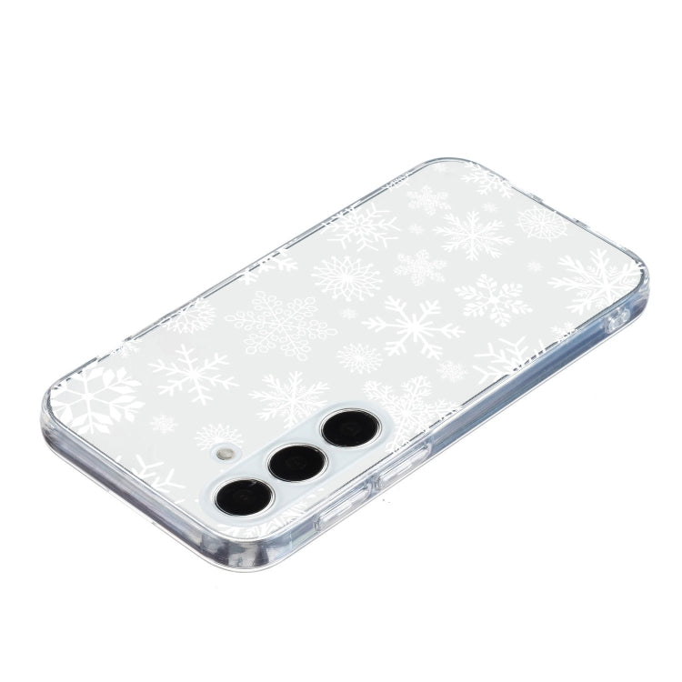 For Samsung Galaxy S25+ 5G Christmas Painted Pattern TPU Transparent Phone Case(Snowflakes) - Galaxy S25+ 5G Cases by PMC Jewellery | Online Shopping South Africa | PMC Jewellery | Buy Now Pay Later Mobicred