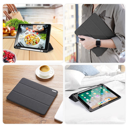 For iPad 9.7 inch(2017)/9.7 inch(2018)/iPad 6 DUX DUCIS Domo Series Horizontal Flip Magnetic PU Leather Case with Three-folding Holder & Pen Slot(Black) - iPad 9.7 (2018) & (2017) Cases by DUX DUCIS | Online Shopping South Africa | PMC Jewellery | Buy Now Pay Later Mobicred