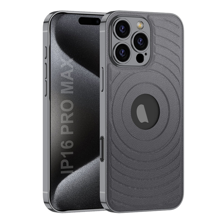 For iPhone 16 Pro Max GKK Plating Leather Wave MagSafe Phone Case(Grey) - free shipping - PMC Jewellery - Order now!