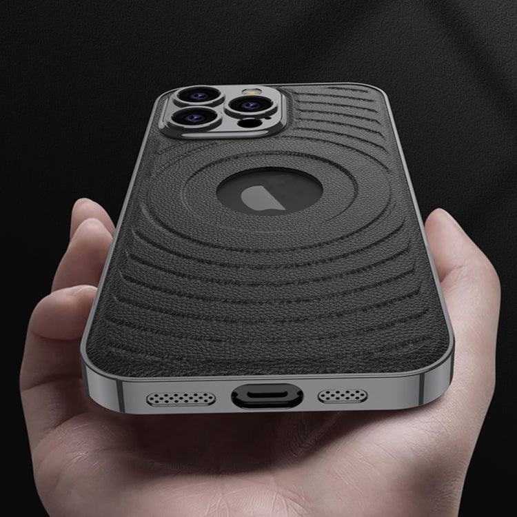 For iPhone 16 Pro Max GKK Plating Leather Wave MagSafe Phone Case(Titanium Gray) - free shipping - PMC Jewellery - Order now!
