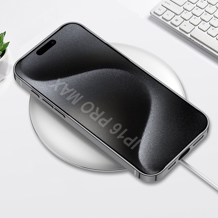 For iPhone 16 Pro Max GKK Plating Leather Wave MagSafe Phone Case(Titanium Gray) - free shipping - PMC Jewellery - Order now!