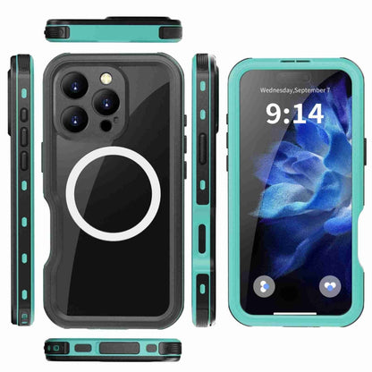 For iPhone 16 Pro RedPepper IP68 Waterproof Triple-proof MagSafe Phone Case(Black Blue) - iPhone 16 Pro Cases by RedPepper | Online Shopping South Africa | PMC Jewellery | Buy Now Pay Later Mobicred