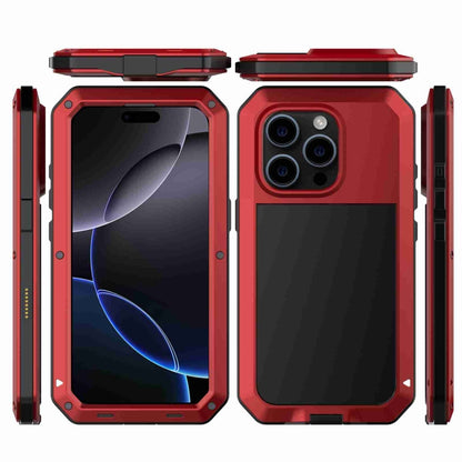 For iPhone 16 Pro RedPepper Triple-proof Metal Phone Case(Red) - iPhone 16 Pro Cases by RedPepper | Online Shopping South Africa | PMC Jewellery | Buy Now Pay Later Mobicred