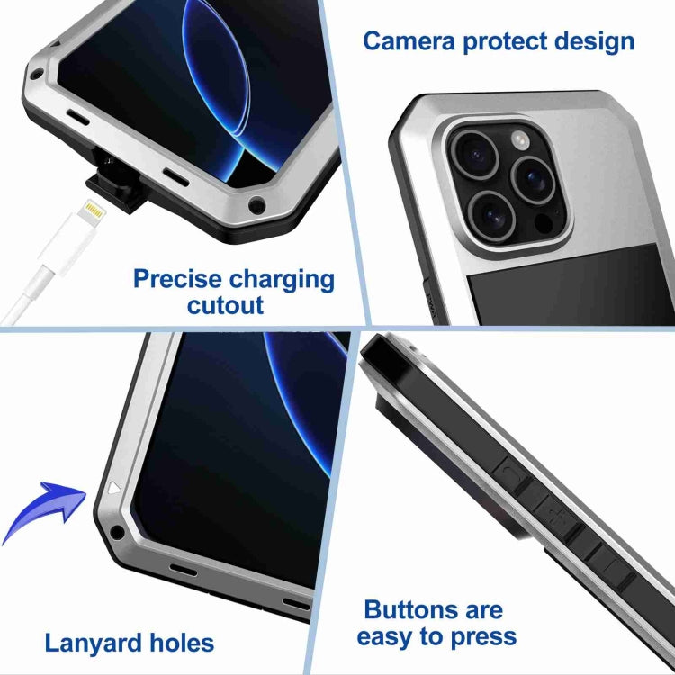 For iPhone 16 Pro RedPepper Triple-proof Metal Phone Case(Silver) - free shipping - PMC Jewellery - Order now!
