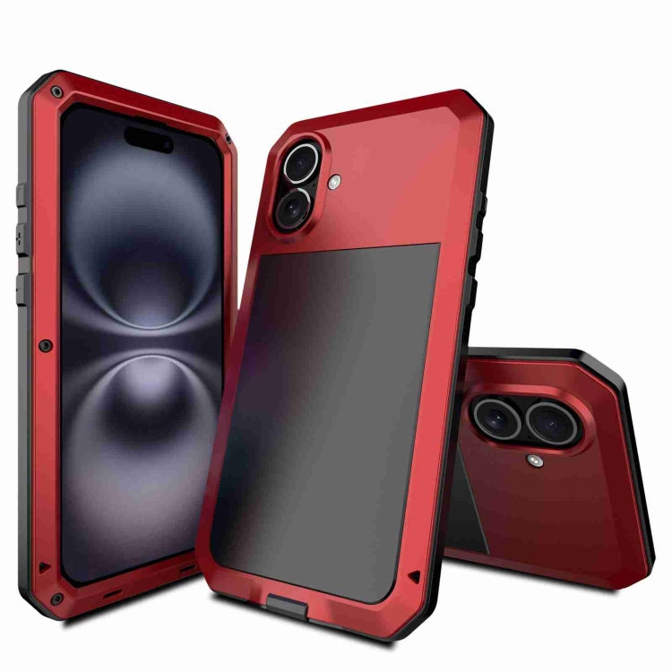 For iPhone 16 Plus RedPepper Triple-proof Metal Phone Case(Red) - free shipping - PMC Jewellery - Order now!