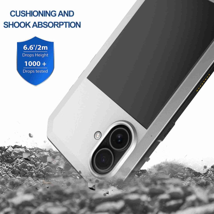 For iPhone 16 RedPepper Triple-proof Metal Phone Case(Silver) - iPhone 16 Cases by RedPepper | Online Shopping South Africa | PMC Jewellery | Buy Now Pay Later Mobicred