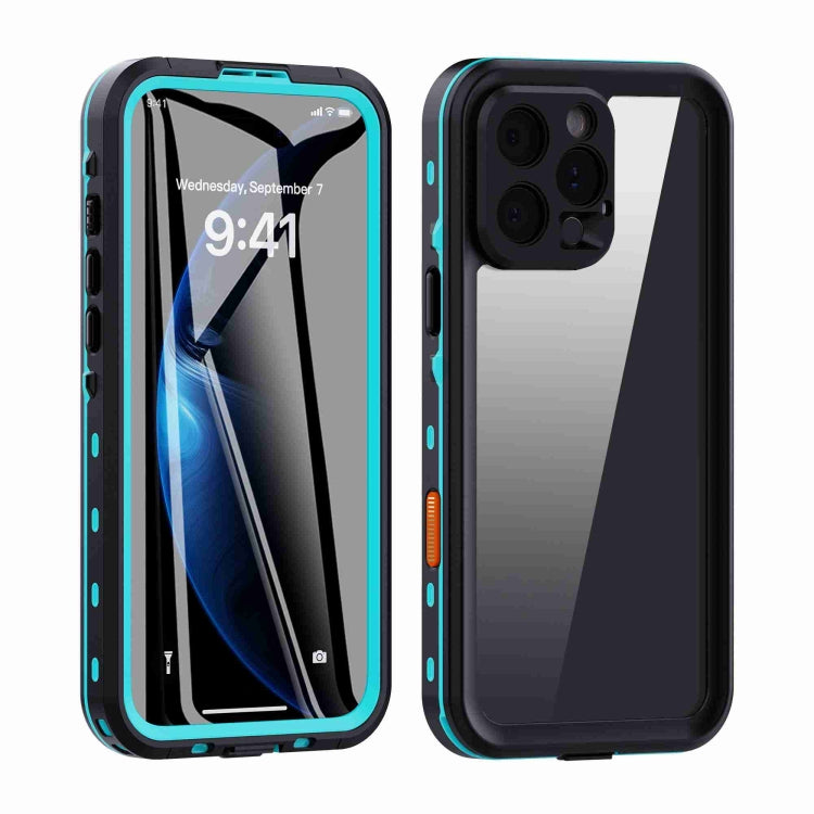 For iPhone 16 Pro Max RedPepper Transparent Dot IP68 Waterproof Triple-proof Phone Case(Black Blue) - iPhone 16 Pro Max Cases by RedPepper | Online Shopping South Africa | PMC Jewellery | Buy Now Pay Later Mobicred