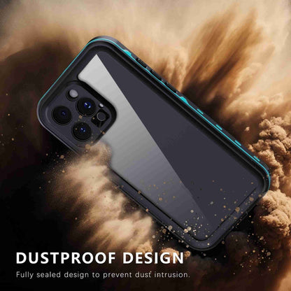 For iPhone 16 Pro Max RedPepper Transparent Dot IP68 Waterproof Triple-proof Phone Case(Black Blue) - iPhone 16 Pro Max Cases by RedPepper | Online Shopping South Africa | PMC Jewellery | Buy Now Pay Later Mobicred