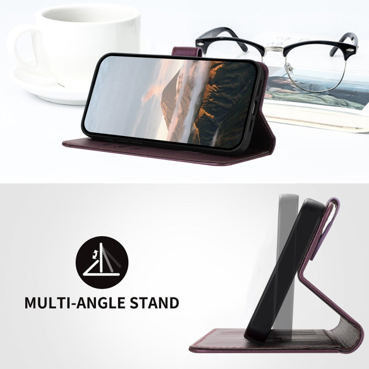 For Samsung Galaxy S25+ 5G Triangle Pattern Buckle Clasp Leather Phone Case(Dark Purple) - Galaxy S25+ 5G Cases by PMC Jewellery | Online Shopping South Africa | PMC Jewellery | Buy Now Pay Later Mobicred