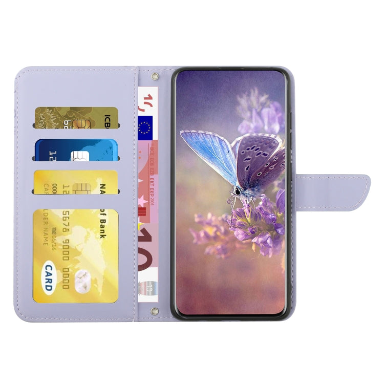 For Samsung Galaxy S25+ 5G Skin Feel Butterfly Embossed Flip Leather Phone Case(Purple) - Galaxy S25+ 5G Cases by PMC Jewellery | Online Shopping South Africa | PMC Jewellery | Buy Now Pay Later Mobicred