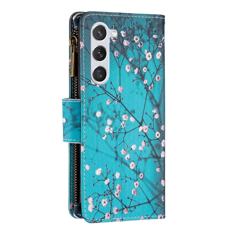 For Samsung Galaxy S25 5G Colored Drawing Pattern Zipper Leather Phone Case(Plum Blossom) - Galaxy S25 5G Cases by PMC Jewellery | Online Shopping South Africa | PMC Jewellery | Buy Now Pay Later Mobicred