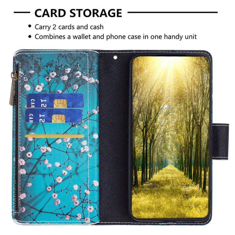 For Samsung Galaxy S25 5G Colored Drawing Pattern Zipper Leather Phone Case(Plum Blossom) - Galaxy S25 5G Cases by PMC Jewellery | Online Shopping South Africa | PMC Jewellery | Buy Now Pay Later Mobicred