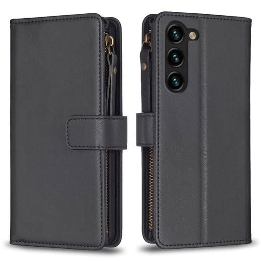 For Samsung Galaxy S25+ 5G 9 Card Slots Zipper Wallet Leather Flip Phone Case(Black) - Galaxy S25+ 5G Cases by PMC Jewellery | Online Shopping South Africa | PMC Jewellery | Buy Now Pay Later Mobicred