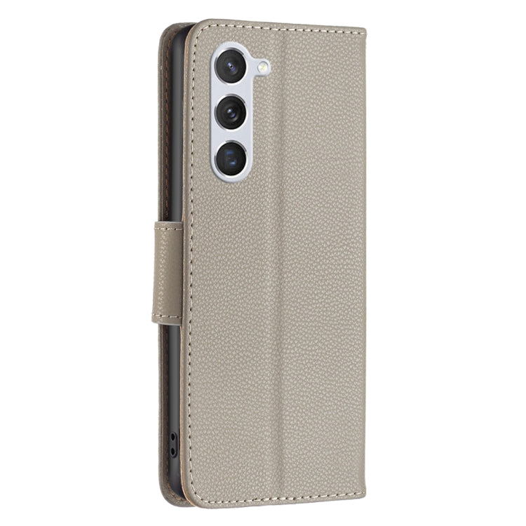 For Samsung Galaxy S25 5G Litchi Texture Pure Color Flip Leather Phone Case(Grey) - Galaxy S25 5G Cases by PMC Jewellery | Online Shopping South Africa | PMC Jewellery | Buy Now Pay Later Mobicred