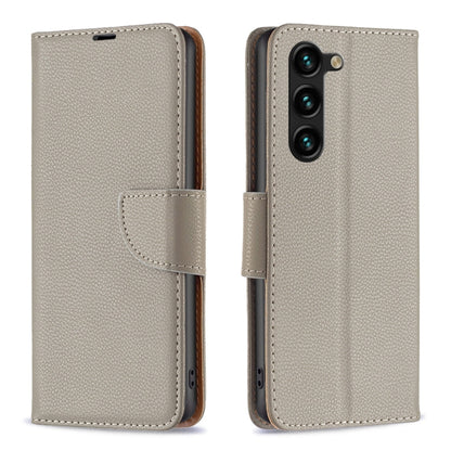 For Samsung Galaxy S25+ 5G Litchi Texture Pure Color Flip Leather Phone Case(Grey) - Galaxy S25+ 5G Cases by PMC Jewellery | Online Shopping South Africa | PMC Jewellery | Buy Now Pay Later Mobicred