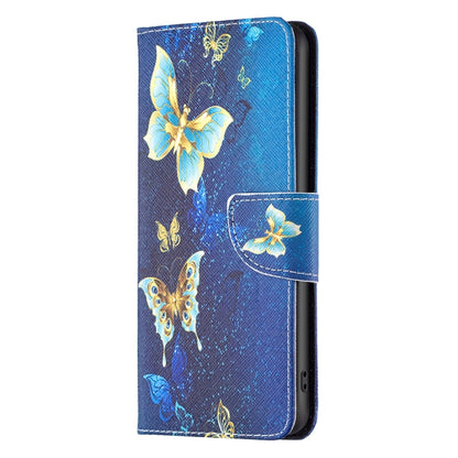 For Samsung Galaxy S25+ 5G Colored Drawing Pattern Leather Phone Case(Gold Butterfly) - Galaxy S25+ 5G Tempered Glass by PMC Jewellery | Online Shopping South Africa | PMC Jewellery | Buy Now Pay Later Mobicred