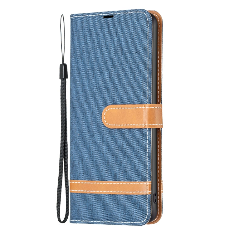 For Samsung Galaxy S25+ 5G Color Block Denim Texture Leather Phone Case(Dark Blue) - Galaxy S25+ 5G Cases by PMC Jewellery | Online Shopping South Africa | PMC Jewellery | Buy Now Pay Later Mobicred