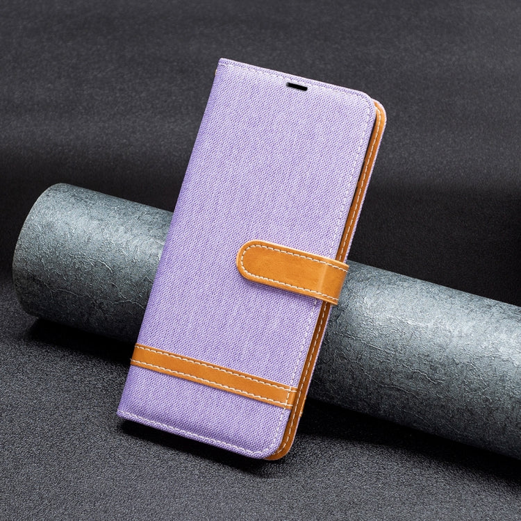 For Samsung Galaxy S25+ 5G Color Block Denim Texture Leather Phone Case(Purple) - Galaxy S25+ 5G Cases by PMC Jewellery | Online Shopping South Africa | PMC Jewellery | Buy Now Pay Later Mobicred