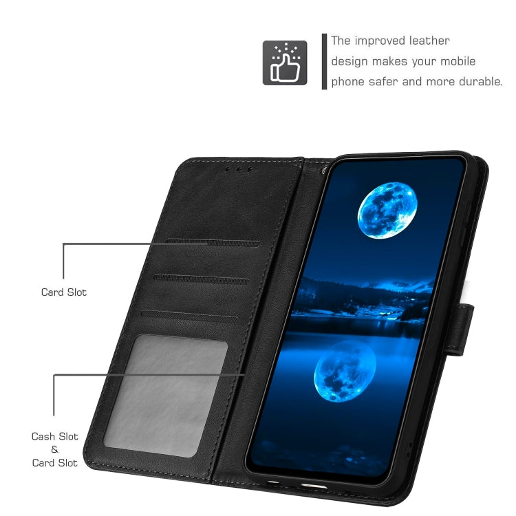 For Samsung Galaxy S25 Ultra 5G Solid Calf Texture Flip Leather Phone Case(Black) - Galaxy S25 Ultra 5G Cases by PMC TechLife | Online Shopping South Africa | PMC TechLife | Buy Now Pay Later Mobicred